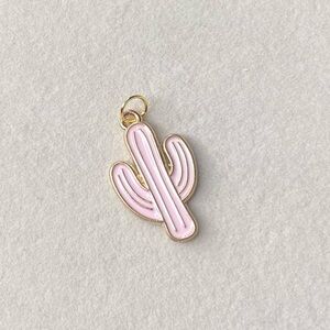 Golden Cactus Charm-baby pink